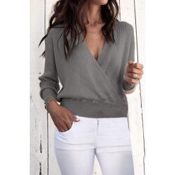 Damska bluzka GAEL GREY. Szare bluzki Damska bluzka GAEL GREY, uniwersalny, bez wzorów, bez kołnierzyka, bez ramiączek. W wyprzedaży za 59.00 zł.