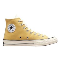 Buty do chodzenia damskie Converse Chuck 70 Hi dwukolorowe. Żółte obuwie sportowe Converse, bez zapięcia, trekkingowe. Za 281.00 zł.