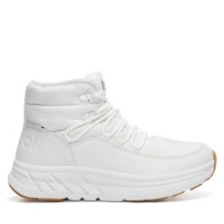 Botki Reebok. Białe botki Reebok, bez wzorów, bez obcasa, na płaskiej podeszwie, bez zapięcia. Za 299.99 zł.