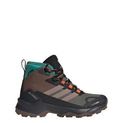 Buty trekkingowe Terrex Skychaser AX5 Mid GORE-TEX CLIMAWARM+. Brązowe trekkingi Adidas, z gore-texu, wspinaczkowe. Za 699.00 zł.