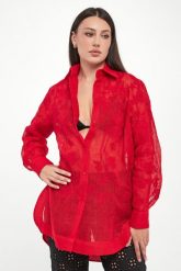 Koszula damska ażurowa ERMANNO SCERVINO LIFE. Koszule Ermanno Scervino Life, w ażurowe wzory, bez kołnierzyka, bez ramiączek. Za 3,799.00 zł.