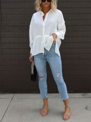 LA Angels Bluzka w kolorze białym rozmiar: S. Białe bluzki LA Angels, s, bez wzorów, bez kołnierzyka, bez ramiączek. Za 152.99 zł.