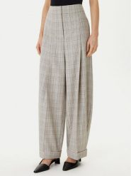 BOSS Spodnie materiałowe Telda1 50553949 Beżowy Oversize. Brązowe spodnie materiałowe Boss, bez wzorów, z materiału. Za 1,349.00 zł.