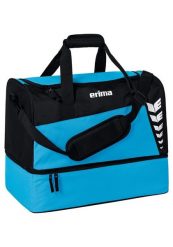 Torba sportowa z dolną przegrodą Erima Six Wings. Czarne torby na ramię Erima, bez wzorów, z materiału, sportowe, na ramię, duże, z nadrukiem, bez dodatków. Za 119.99 zł.