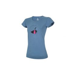Koszulka damska Ocun Classic T Organic Rainbow Rocket. Niebieskie koszulki sportowe Ocun, bez wzorów, z bawełny, bez ramiączek. Za 218.50 zł.