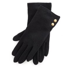 Rękawiczki LAUREN RALPH LAUREN. Czarne rękawiczki Lauren Ralph Lauren, bez wzorów, z dzianiny. Za 379.99 zł.