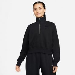 Bluza Kobieta Nike Phoenix HalfZip czarny. Czarne bluzy Nike, l, bez wzorów, z kapturem. Za 327.80 zł.