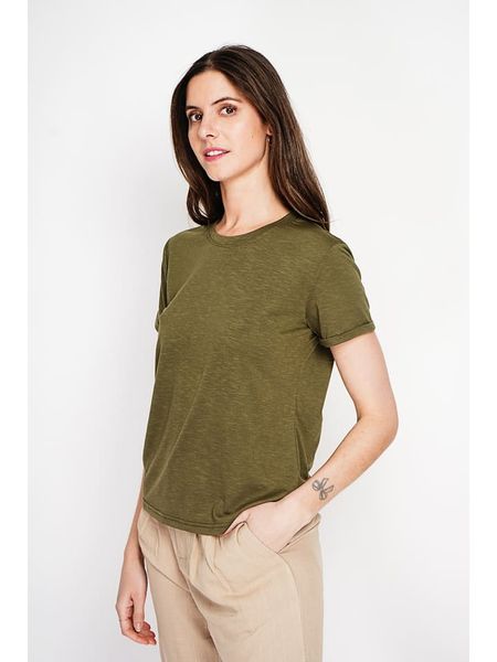 Le Jardin du Lin Koszulka w kolorze khaki rozmiar: 34. Brązowe bluzki Le jardin du lin, bez wzorów, bez kołnierzyka, bez ramiączek. Za 85.95 zł.