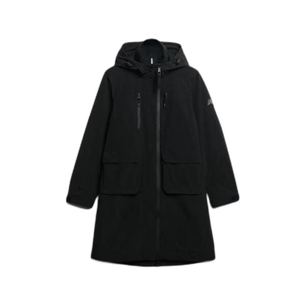 Parka damska z kapturem Superdry Longline. Czarne parki Superdry, l, z materiału, z kapturem. Za 664.30 zł.