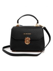 Lia Biassoni Skórzana torebka w kolorze czarnym - 23 x 16 x 12 cm rozmiar: onesize. Czarne torby na ramię Lia Biassoni, bez wzorów, z materiału, przez ramię, bez dodatków. Za 260.99 zł.