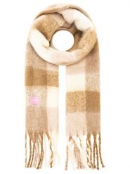 Zwillingsherz Szal "Fringes & Karo" w kolorze beżowo-kremowym - 235 x 40 cm rozmiar: onesize. Brązowe szaliki Zwillingsherz, bez wzorów, z materiału. Za 91.95 zł.