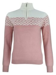 Peak Mountain Sweter "Akar" w kolorze jasnoróżowo-białym rozmiar: L. Białe swetry Peak Mountain, l, bez wzorów, bez ramiączek. Za 149.04 zł.
