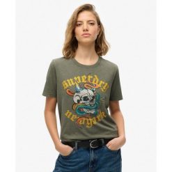 Luźna koszulka Neo Trad Tattoo. Zielone koszulki sportowe Superdry, bez wzorów, z bawełny, bez ramiączek. Za 147.45 zł.