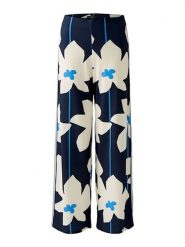 Oui Spodnie w kolorze granatowym rozmiar: 36. Niebieskie spodnie materiałowe Oui, na co dzień, bez wzorów, z materiału, z podwyższonym stanem. Za 260.99 zł.