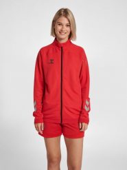 Bluza do piłki ręcznej damska Hummel hml LEAD poly zapinana na zamek. Czerwone bluzy Hummel, m, bez wzorów, z polaru, bez kaptura. Za 237.00 zł.