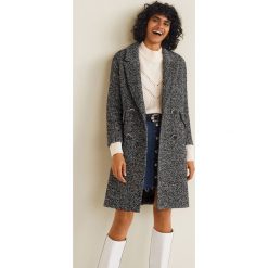 Mango - Płaszcz Bach. Czarne płaszcze Mango, l, bez wzorów, z bawełny, bez kaptura. W wyprzedaży za 224.90 zł.