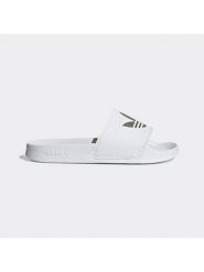 Adidas Klapki "ADILETTE LITE" w kolorze białym rozmiar: 39. Białe klapki Adidas, bez wzorów, z otwartym noskiem, bez obcasa. Za 133.45 zł.