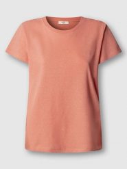 Pepe Jeans Koszulka "Megan" w kolorze jasnoróżowym rozmiar: XL. Różowe bluzki Pepe Jeans, xl, bez wzorów, z jeansu, bez kołnierzyka, bez ramiączek. Za 113.99 zł.