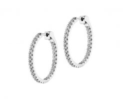 Kolczyki z białego złota z brylantami - koła - 1,50 ct - próba 585. Białe kolczyki Apart, z brylantem, złote. Za 14,590.00 zł.