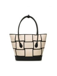Badura Torebka ROCCELLETTA-CS8282 Beżowy. Brązowe shopper Badura, bez wzorów, z materiału, bez dodatków. Za 469.99 zł.