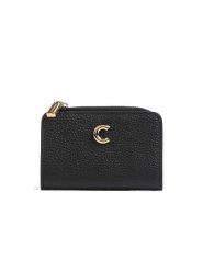 COCCINELLE Skórzane etui w kolorze czarnym na karty - 12 x 8 cm rozmiar: onesize. Czarne portfele Coccinelle, bez wzorów, z materiału. Za 296.56 zł.