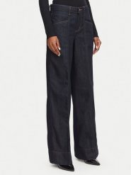 Guess Jeans Jeansy W6YA05 D1179 Granatowy Wide Leg. Niebieskie jeansy Guess Jeans, z aplikacjami. Za 479.99 zł.