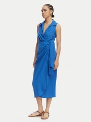 LOLA CASADEMUNT Sukienka codzienna LS2616132 Niebieski Regular Fit. Niebieskie sukienki LOLA CASADEMUNT, na co dzień, xs, bez wzorów, z lyocellu, bez kołnierzyka, bez ramiączek, proste. Za 712.99 zł.