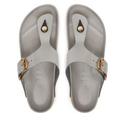 Japonki Birkenstock. Szare klapki Birkenstock, bez wzorów, bez obcasa. Za 579.99 zł.