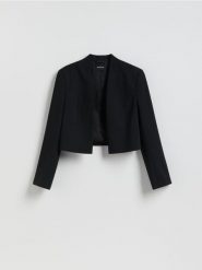 Krótka marynarka - czarny. Czarne marynarki i żakiety Reserved, l, bez wzorów, z tkaniny. Za 169.99 zł.