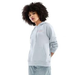 Bluza dresowa lifestyle z kapturem damska Rise-W. Niebieskie bluzy SIROKO, m, bez wzorów, z bawełny, z kapturem. Za 78.00 zł.