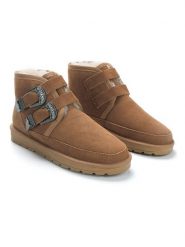 NICEBAY Skórzane botki zimowe "Garci" w kolorze jasnobrązowym rozmiar: 40. Brązowe botki NICEBAY, na zimę, bez wzorów, z materiału, bez obcasa, bez zapięcia. Za 185.74 zł.