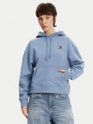 Tommy Jeans Bluza Badge DW0DW19414 Niebieski Boxy Fit. Niebieskie bluzy Tommy Jeans, xxs, bez wzorów, z bawełny, bez kaptura. Za 249.99 zł.