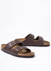 Birkenstock Arizona BS Klapki damskie. Brązowe klapki Birkenstock, bez wzorów, bez obcasa. Za 299.99 zł.