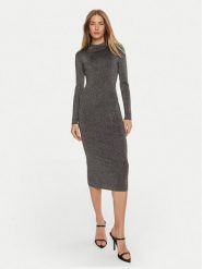 MICHAEL Michael Kors Sukienka dzianinowa MF482KPAFB Srebrny Slim Fit. Szare sukienki MICHAEL Michael Kors, l, bez wzorów, z dzianiny, bez kołnierzyka, bez ramiączek. Za 679.99 zł.