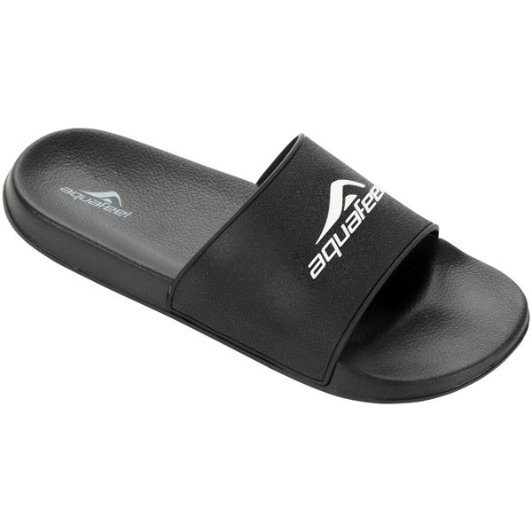 Klapki basenowe damskie Aquafeel "Branson". Czarne klapki AQUAFEEL, bez wzorów, bez obcasa. Za 119.99 zł.