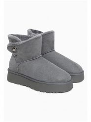 ISLAND BOOT Botki zimowe "Catalina" w kolorze szarym rozmiar: 37. Szare botki Island Boot, na zimę, bez wzorów, z materiału, bez obcasa, bez zapięcia. Za 194.95 zł.