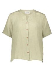 Kaffe Lniana bluzka w kolorze rozmiar: L/XL. Zielone bluzki Kaffe, l, bez wzorów, ze lnu, bez kołnierzyka, bez ramiączek. Za 109.00 zł.