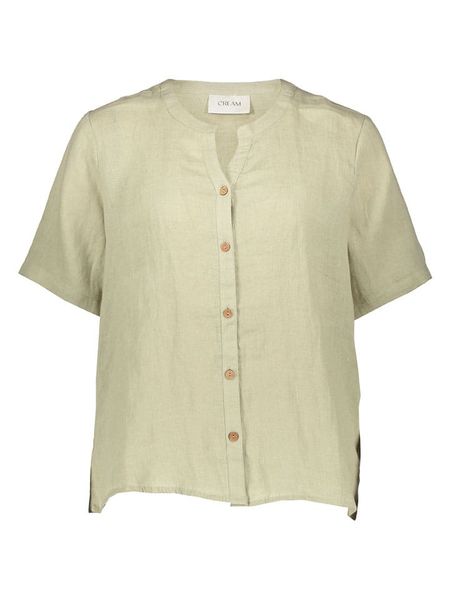 Kaffe Lniana bluzka w kolorze rozmiar: L/XL. Zielone bluzki Kaffe, l, bez wzorów, ze lnu, bez kołnierzyka, bez ramiączek. Za 143.56 zł.