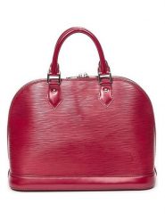 Louis Vuitton Skórzana torebka w kolorze jagodowym - 30 x 23 x 15 cm rozmiar: onesize. Czerwone torebki klasyczne Louis Vuitton, bez wzorów, z materiału, bez dodatków. Za 4,306.99 zł.