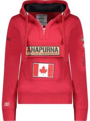 ANAPURNA Bluza "Gymana" w kolorze czerwonym rozmiar: XXL. Czerwone bluzy ANAPURNA, xxl, z aplikacjami, z bawełny, bez kaptura. Za 105.38 zł.