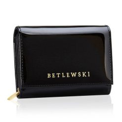 Portfel damski Betlewski ZBPD-BS-11 CZARNY. Czarne portfele Betlewski, bez wzorów, ze skóry. Za 144.99 zł.