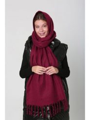 Lucky Bees Szal w kolorze bordowym - 105 x 45 cm rozmiar: onesize. Czerwone szaliki Lucky Bees, bez wzorów, z materiału. Za 52.99 zł.