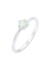 Elli Damska obrączka Basic Geo z syntetycznym opalem w srebrze próby 925 Sterling Silver Pierścionki 1 ct Damski. Szare pierścionki Elli, z opalem, srebrne. Za 203.99 zł.
