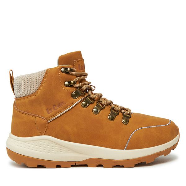 Trzewiki Lee Cooper. Brązowe botki Lee Cooper, bez wzorów, bez obcasa, na płaskiej podeszwie, bez zapięcia. Za 139.99 zł.