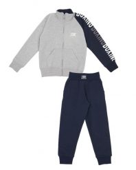 Bluza wytrzymały z pełny zamek błyskawiczny na co dzień. Szare bluzy LEONE 1947 APPAREL, bez wzorów, z dresówki, bez kaptura. Za 105.21 zł.