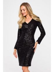 Made of emotion Sukienka w kolorze czarnym rozmiar: S. Czarne sukienki Made Of Emotion, s, bez wzorów, bez kołnierzyka, bez ramiączek, mini. Za 230.59 zł.