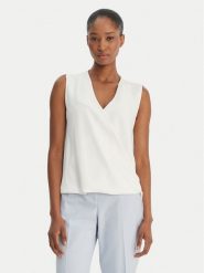 Rinascimento Bluzka CFC0128622003 Biały Regular Fit. Białe bluzki Rinascimento, xs, bez wzorów, z syntetyku, bez kołnierzyka, bez ramiączek. Za 195.99 zł.