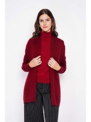 C& Jo Kardigan w kolorze bordowym rozmiar: 42. Czerwone kardigany C& Jo, bez wzorów, ze splotem. Za 144.92 zł.