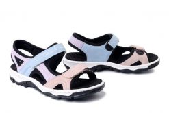 RIEKER 68866-93 multi, sandały damskie. Sandały Rieker, bez wzorów, bez obcasa, bez zapięcia. Za 262.32 zł.