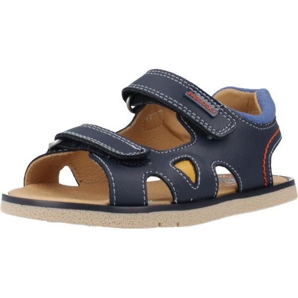 Sandały PABLOSKY 055420P Niebieski. Niebieskie sandały PABLOSKY, bez wzorów, ze skóry, bez obcasa, bez zapięcia. Za 224.99 zł.